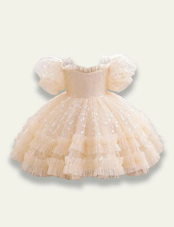 Bow Print Mesh Party Dress - Mini Taylor